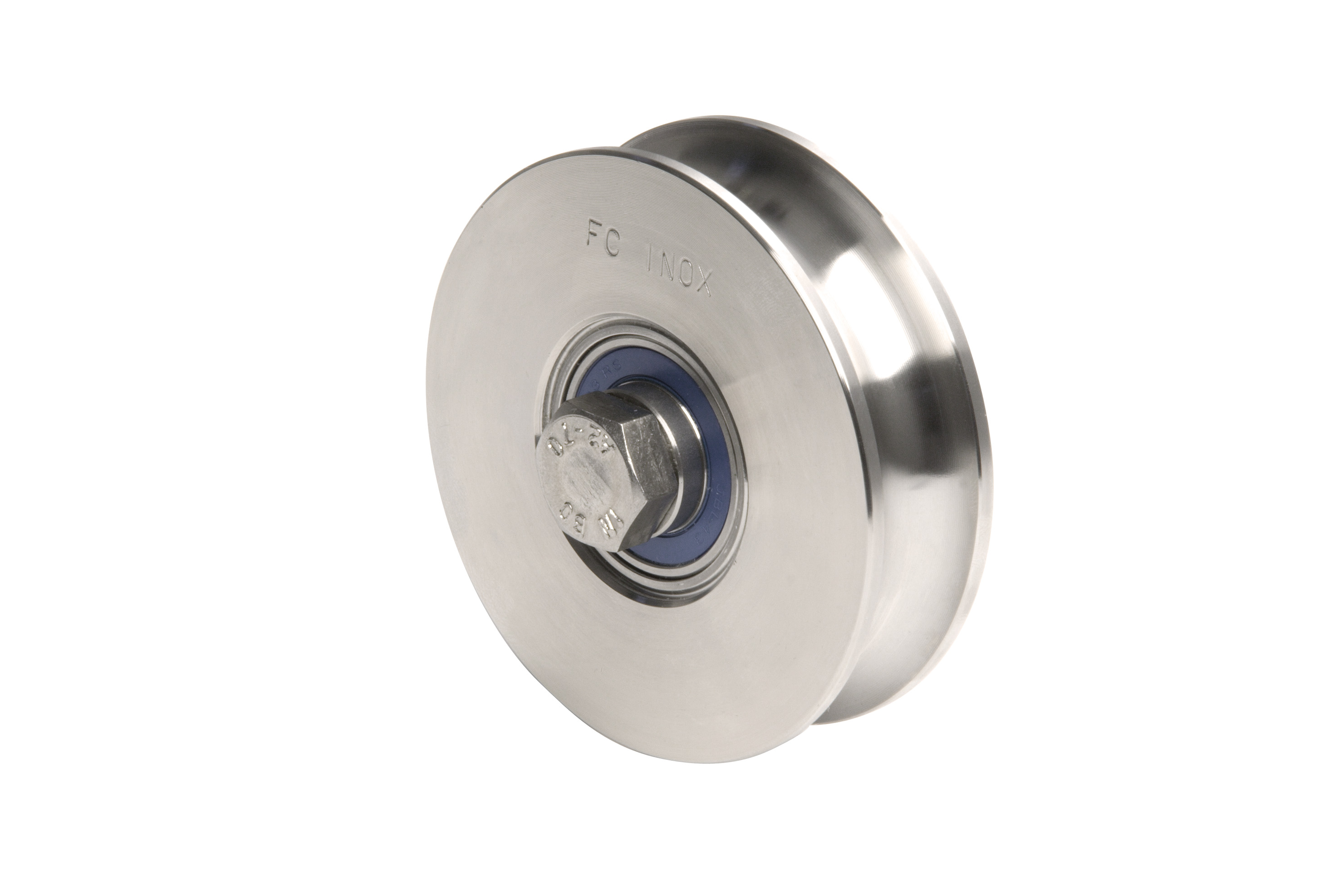 RODA 2 ROLAMENTOS SEMIREDONDA INOX, Ø98