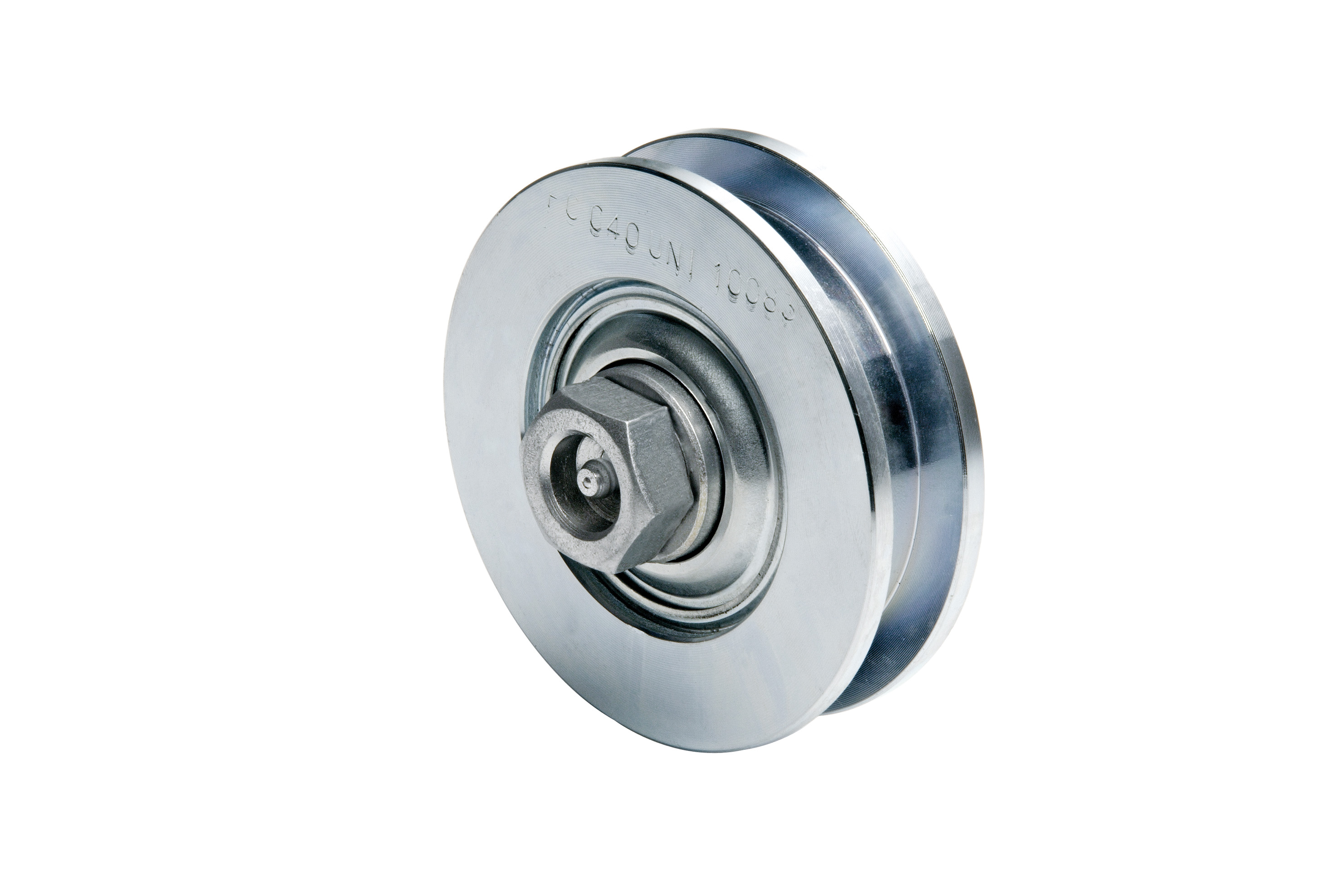 RODA C/1 ROLAMENTO, CANAL EM U, C/LUBRIFICADOR  Ø117