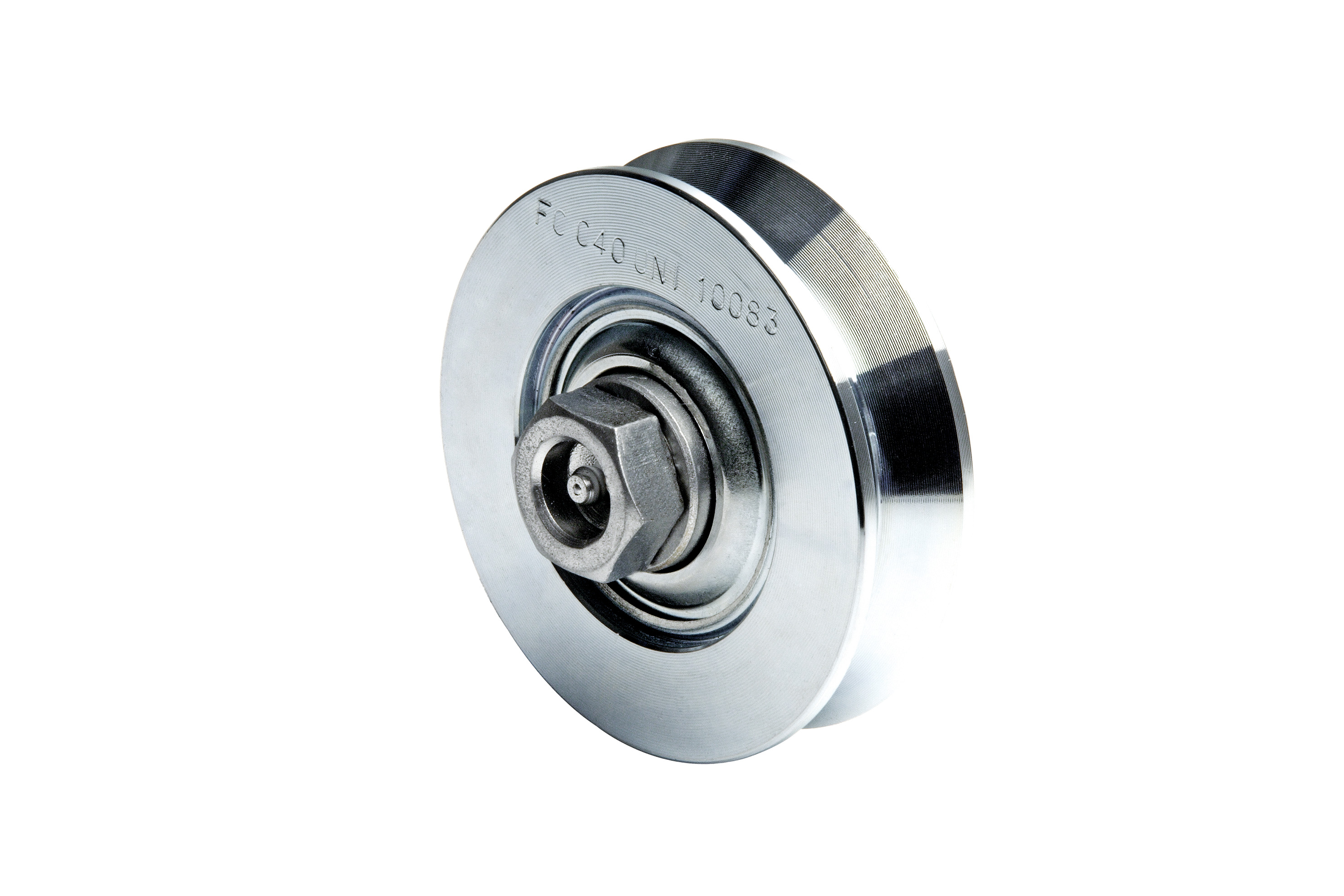 RODA C/1 ROLAMENTO, CANAL EM V, C/LUBRIFICADOR  Ø247