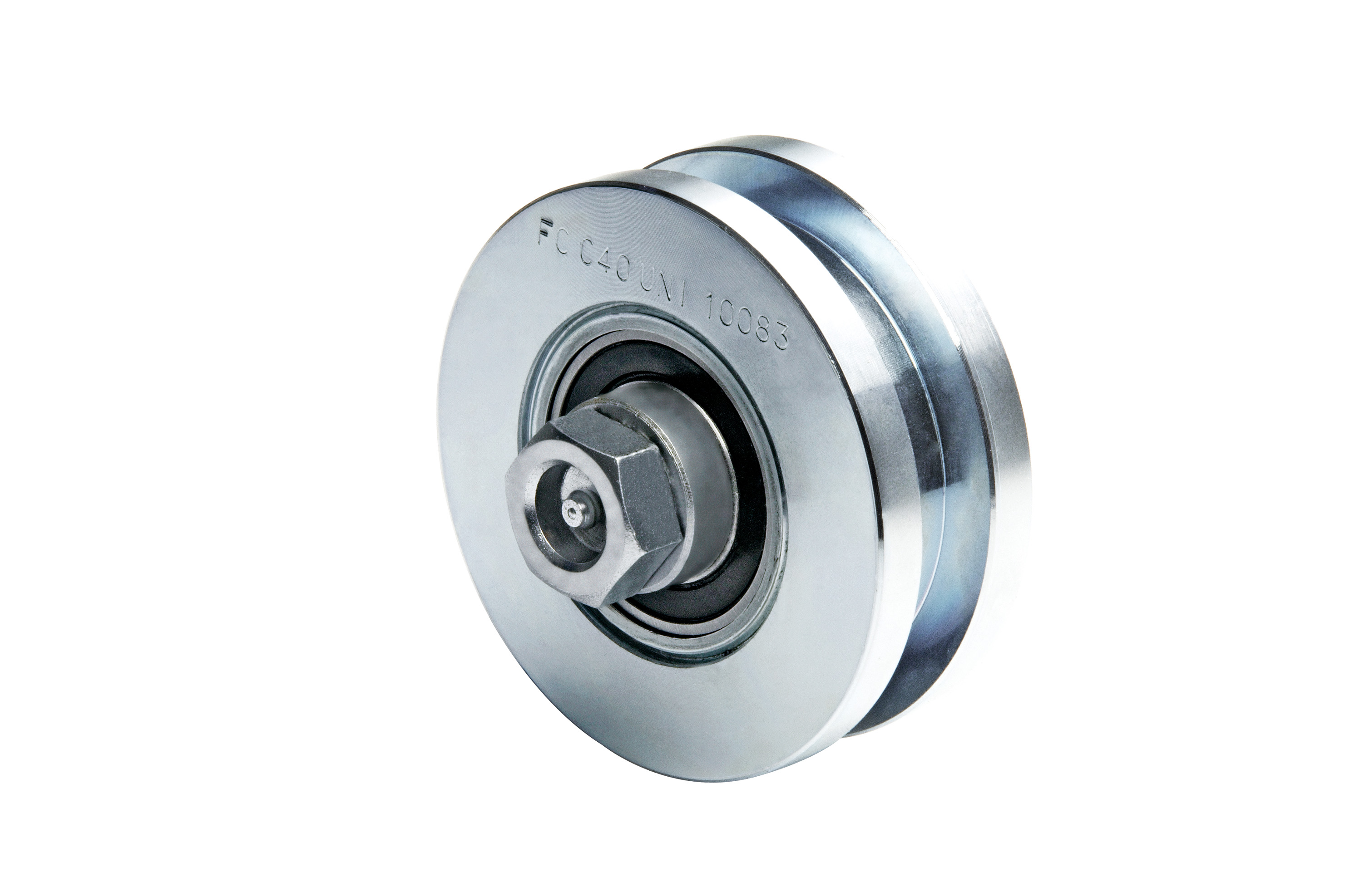 RODA C/2 ROLAMENTOS, CANAL EM U, C/LUBRIFICADOR C=54 Ø197