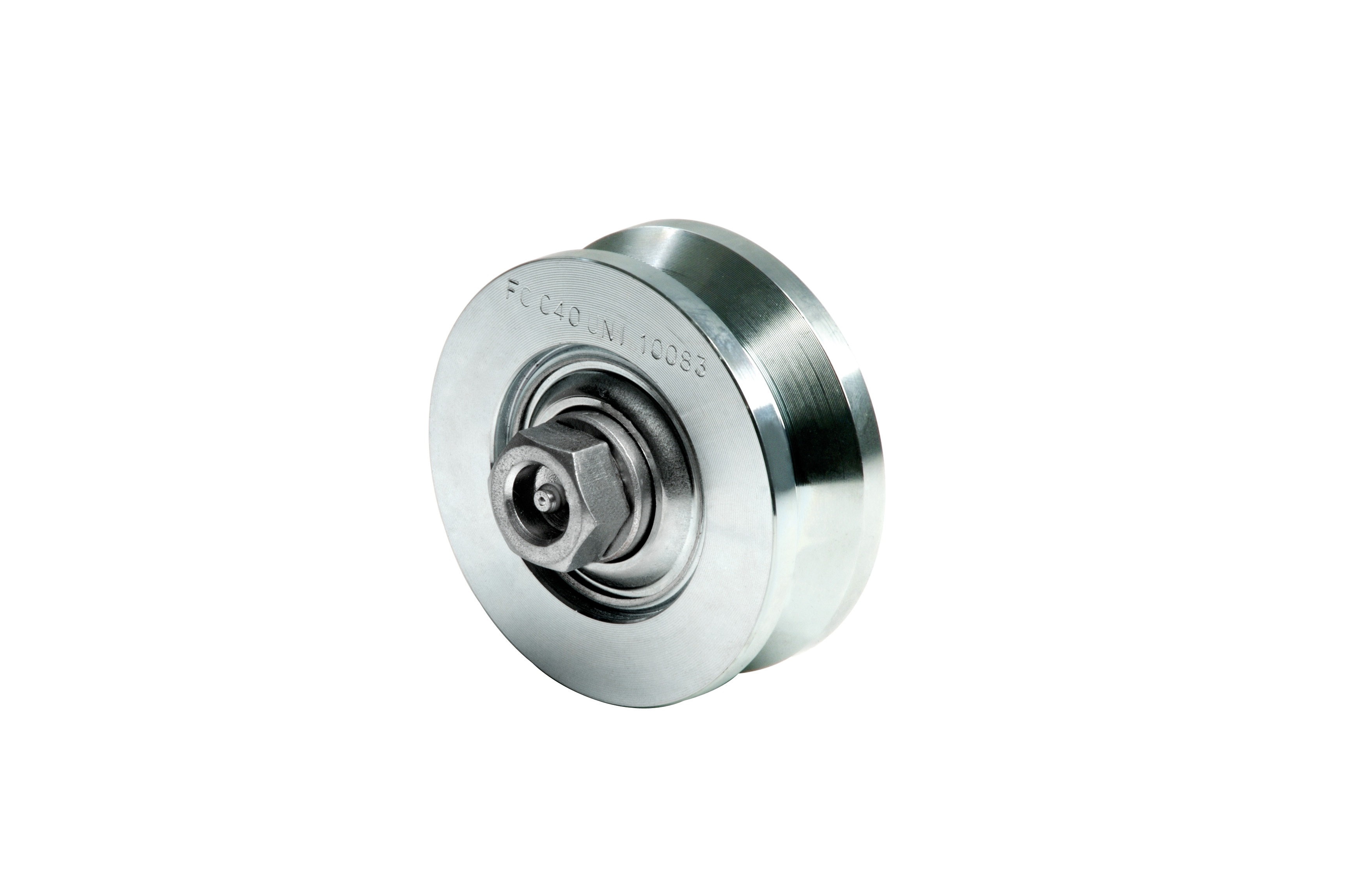 RODA C/2 ROLAMENTOS, CANAL EM V, C/LUBRIFICADOR C=74 Ø157
