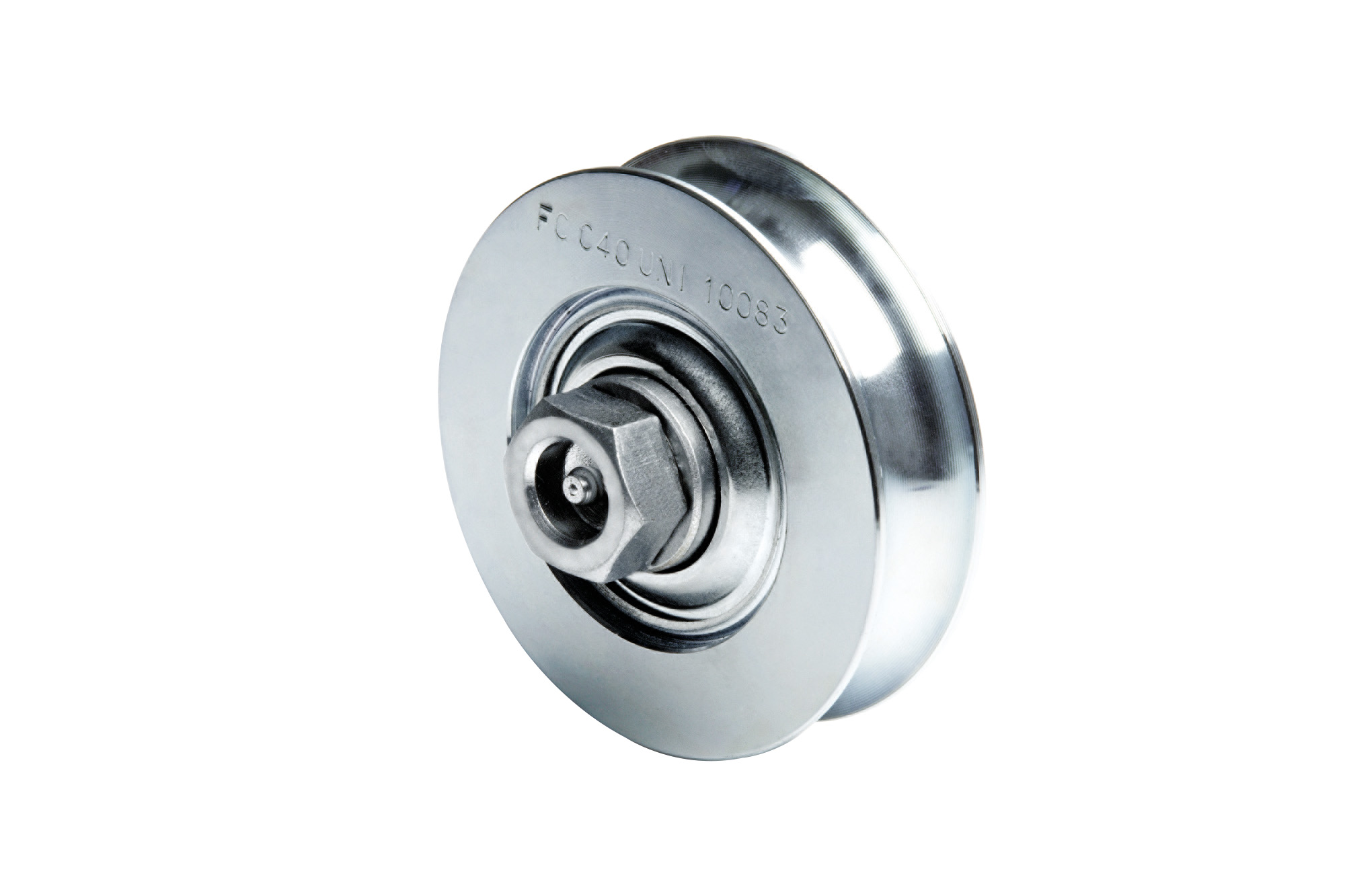 RODA 1 ROLAMENTO, CANAL SEMI-REDONDO, LUBRIFICADOR C=44 Ø157