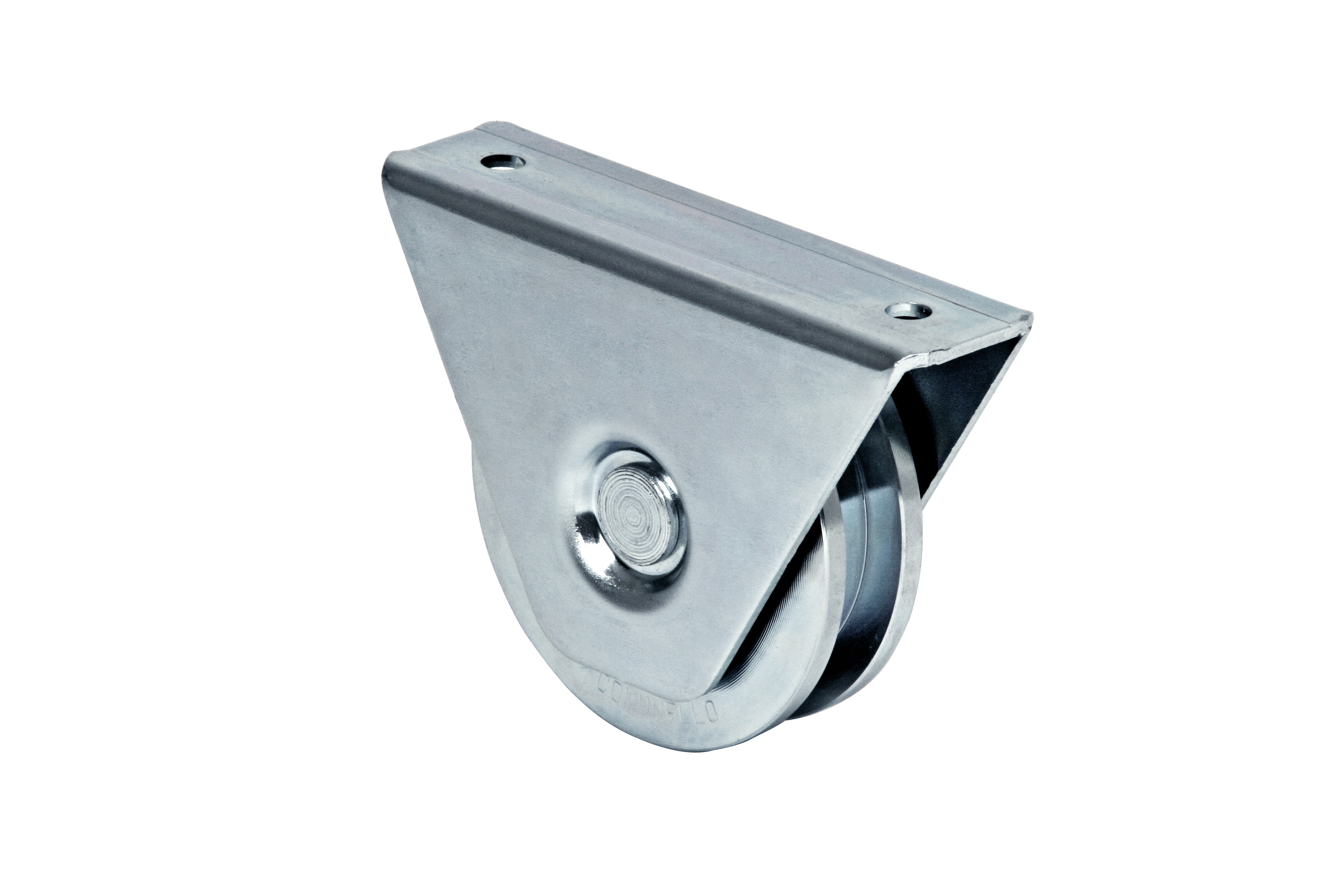 RODA C/2 ROLAMENTOS, C/ CANAL EM U, SUPORTE EXTERIOR Ø98